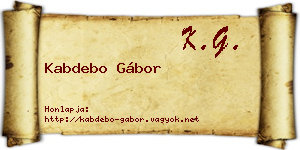 Kabdebo Gábor névjegykártya