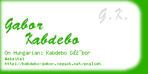 gabor kabdebo business card